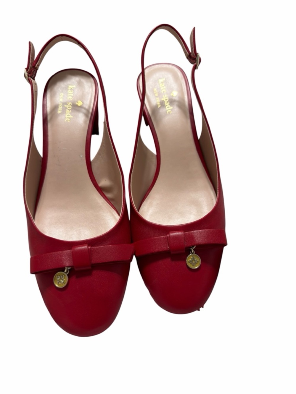 Kate Spade Bachata Slingback Block Heel Pump Red Leather Size 10B